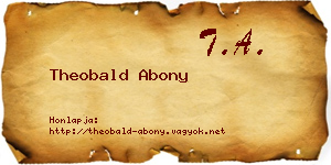 Theobald Abony névjegykártya